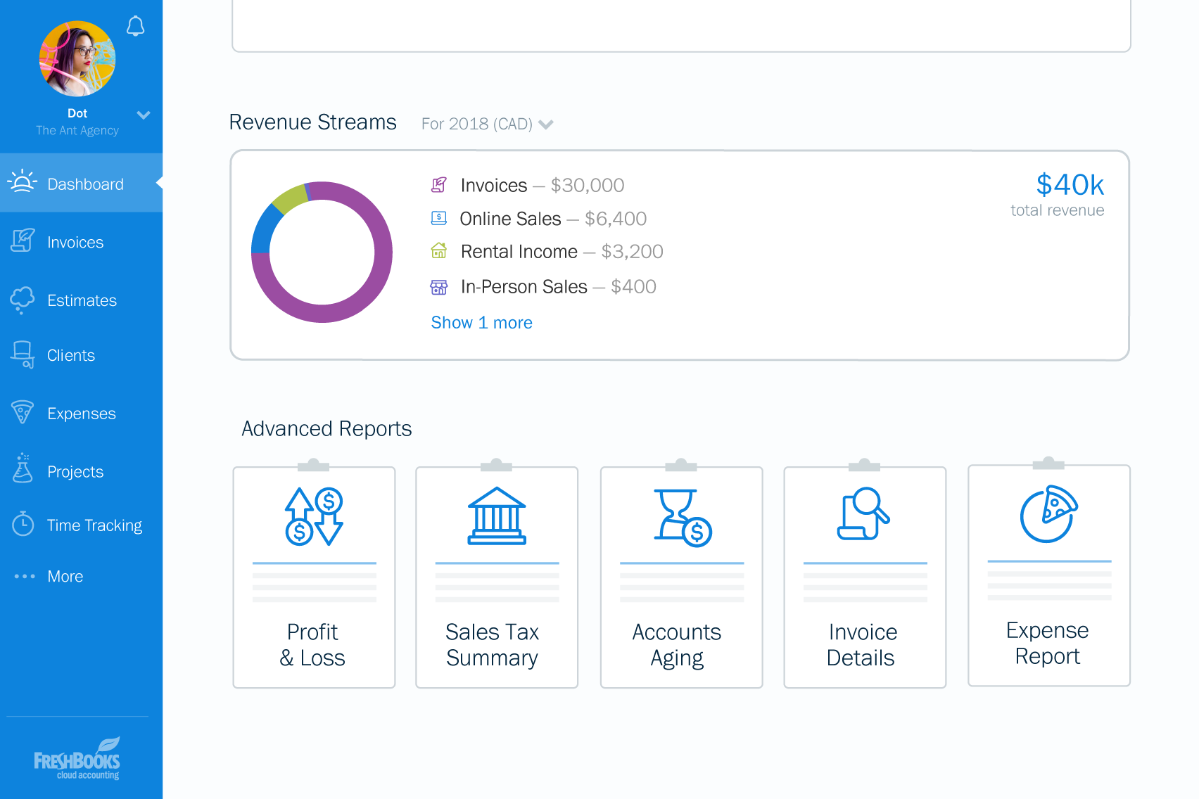 FreshBooks Dashboard- Your Accounting Home Page